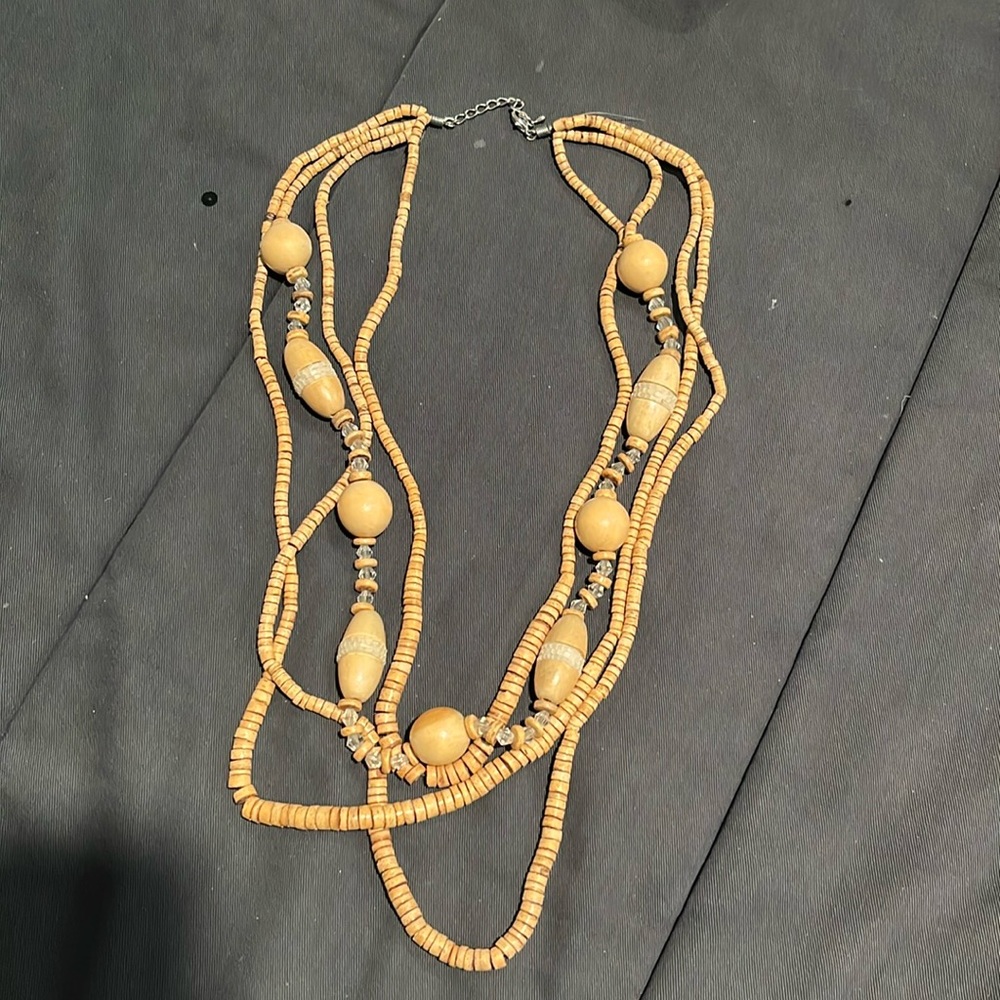 Wooden beaded necklace